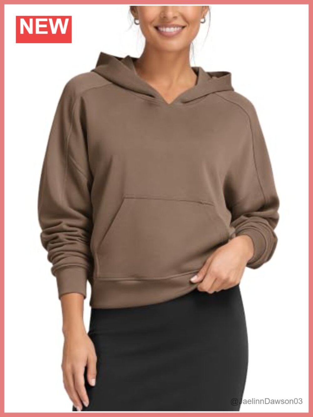Modal Soft Long Sleeve Cropped Hoodie Oversized Pullover Sweatshirt